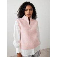 Mint Velvet Cosy Woven Mix Jumper - Pink