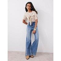 Mint Velvet Indigo Tailored Flared Jean - Blue