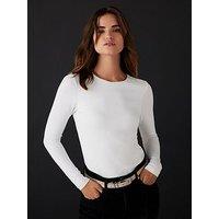 Mint Velvet Layering Crew Neck Top - White