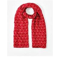 Mint Velvet Heart Print Lightweight Scarf - Red