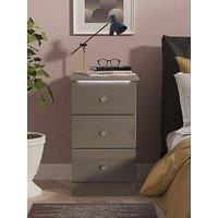 Swift Lumiere Ready Assembled 3 Drawer Bedside Table With Led Lights