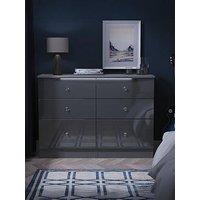 Swift Lumiere Ready Assembled 6 Drawer Wide Chest With Led Lights