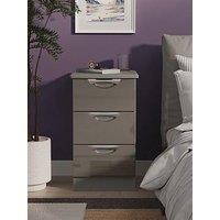 Swift Ready Assembled Alva 3 Drawer Bedside Table