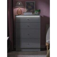 Swift Lumiere Ready Assembled 4 Drawer Deep Chest With Led Lights