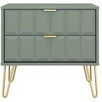 Swift Cube Ready Assembled 2 Drawer Side Table