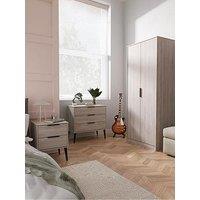 Swift Upton Ready Assembled Bedroom Package - 2 Door Wardrobe, 3 Drawer Chest & Bedside Cabinet