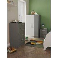 Swift Morgan Ready Assembled Kids Bedroom Package - Wardrobe, Bedside Table & 4 Drawer Chest