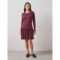 The Very Collection Button Up Drop Hem Mini Dress - Red