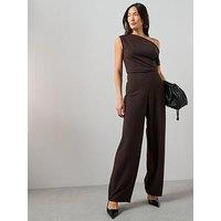 The Very Collection Off Shoulder Jumpsuit - Brown