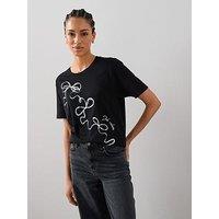 The Very Collection Bow Oversized Graphic T-Shirt - Multi
