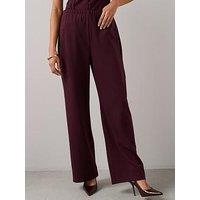 The Very Collection Wide Leg Trouser Co-Ord - Burgundy