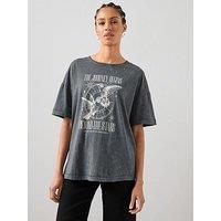 The Very Collection Graphic Washed Band T-Shirt - Grey