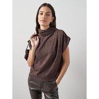 The Very Collection Scarf Detail Top - Brown