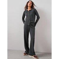 The Very Collection Heavy Rib Button Up Top Co-Ord - Grey