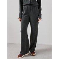 The Very Collection Heavy Rib Wide Leg Trouser Co-Ord - Grey