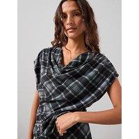 The Very Collection Ruched Shoulder Check Top Co-Ord - Multi