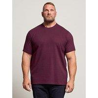 Badrhino Burgundy Ottoman Textured T-Shirt - Dark Red