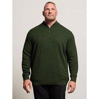 Badrhino Quarter Zip Knitted Jumper - Dark Green