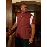 Badrhino Colour Block Sleeve T-Shirt - Red