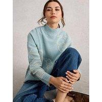 White Stuff Fenella Floral Jumper - Blue