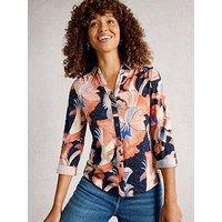 White Stuff Annie Printed Sparkle Shirt - Blue