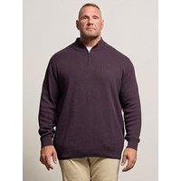 Badrhino Quarter Zip Knitted Jumper - Dark Purple