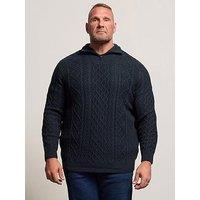 Badrhino Cable Half Zip Knitted Jumper - Navy