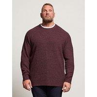 Badrhino Burgundy Fleck Knitted Jumper - Dark Red