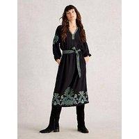 White Stuff Evie Embroidered Dress - Black