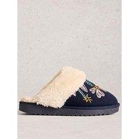 White Stuff Floral Mule Slipper - Green