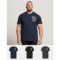 Badrhino 3 Pack Worldwide Graphic T-Shirt - Navy