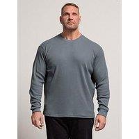 Badrhino Waffle Long Sleeve T-Shirt - Blue