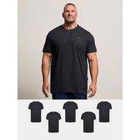 Badrhino 5 Pack Longline T-Shirts - Black