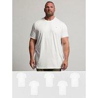 Badrhino 5 Pack Longline T-Shirts - White