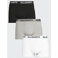 Allsaints Cotton Trunks 3 Pack - Black/White