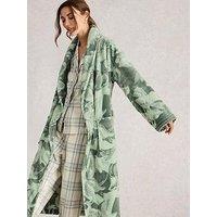 White Stuff Clover Print Dressing Gown - Green
