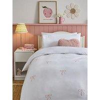 The Very Collection Bow Embroidered Duvet Set