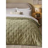 The Very Collection Cotton Linen Quilted Bedspread 200X220Cm - Sage