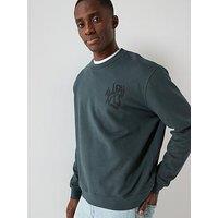 Allsaints All Saints Back Graphic Crew Sweatshirt - Blue
