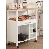 Interiors By Premier Harlow Bamboo Top 1 Drawer Kitchen Trolley