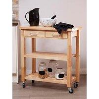 Interiors By Premier Harlow Glenn Hevea Wood Top Kitchen Trolley