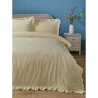 The Very Collection Super Soft Seersucker Stripe Duvet Set With Frill Edge