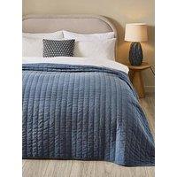 The Very Collection Cotton Quilted Stripe Bedspread 200X220Cm
