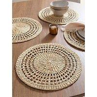 The Very Collection Set Of 4 Round Natural Woven Placemats
