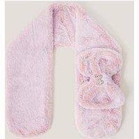 Monsoon Girls Fluffy Bow Scarf - Pink