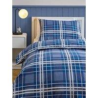 The Very Collection Blue Check Printed Duvet Set