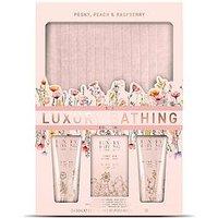 The Luxury Bathing Company Calm & Comfort Velvet Pouch Set - Peony, Peach & Raspberry
