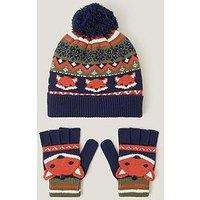 Monsoon Boys Fox Novelty Glove And Hat Set - Multi