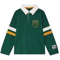 Monsoon Boys Adventure Long Sleeve Polo Shirt - Green