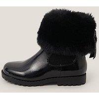 Monsoon Girls Faux Fur Chelsea Boots - Black